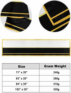 Modern Black Gold Bed Runners for Queen Size Beds, Decorative Bed Throws for Foot of Beds, Luxury Bedding Protector Slipcover Minimalist Geometric Yellow Striped Hotel Bedrunners & Scarves, 94"x20"