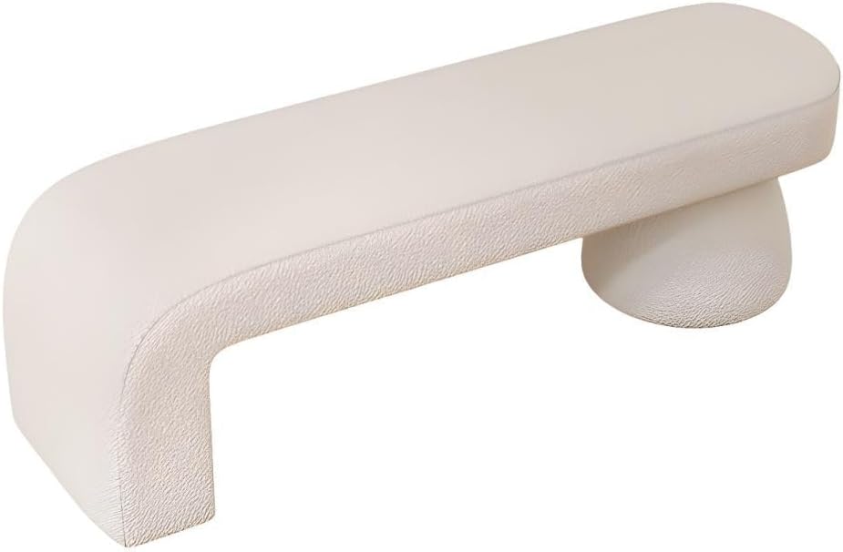 Modern Rectangular Entryway Hallway Shoe Benches, Narrow Upholstered Creativity Wood Bedroom Bench Seating, Upholstered End of Bed Bench (Orange-Leather, 39.4" L x 16" W x 18" H)