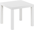 Furinno Classic Side Table, Square Modern End Table with 1.8 Thick Tabletop, Simple Night Stand, Bedside Table, Toolless Assembly, for Living Room, Bedroom, Plain White