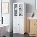 White Kitchen Pantry, Farmhouse Pantry Storage Farmhouse Storage Cabinet with Doors, Organizer, Wood Cupboard for Kitchen, Dining Room, Bathroom
