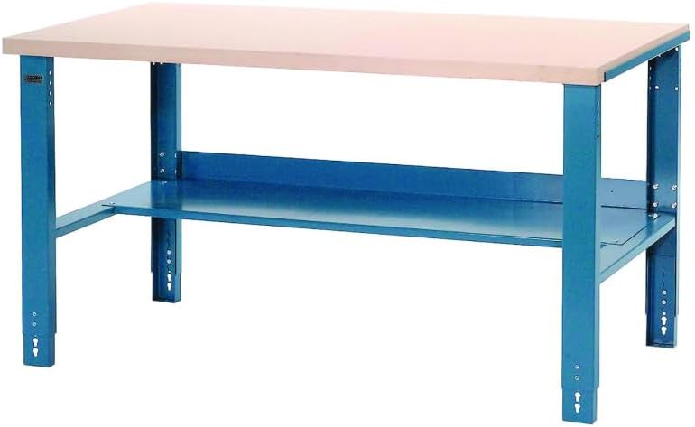 Industrial Workbench - Blue - 60 x 30 in. - Adjustable Height - 800 lbs Capacity