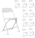 White Plastic Folding Chairs with Metal Frame, 280 lbs Capacity | Foldable and Stackable, Indoor Outdoor Events, 6 Pack