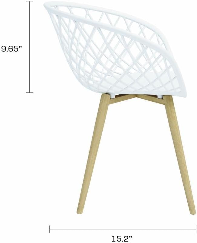 Jamesdar, Kurv Mini Kids Chair Set of 2, Indoor/Outdoor, 50Lbs Capacity, Polypropylene, Steel, White/Natural