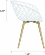 Jamesdar, Kurv Mini Kids Chair Set of 2, Indoor/Outdoor, 50Lbs Capacity, Polypropylene, Steel, White/Natural