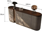 Entryway Cabinet Simple Black Walnut Dining Room Storage Living Wall Cabinet Entrance Decoration Furniture Suitable for Sideboard Storage Cabinet(200x40x90cm)
