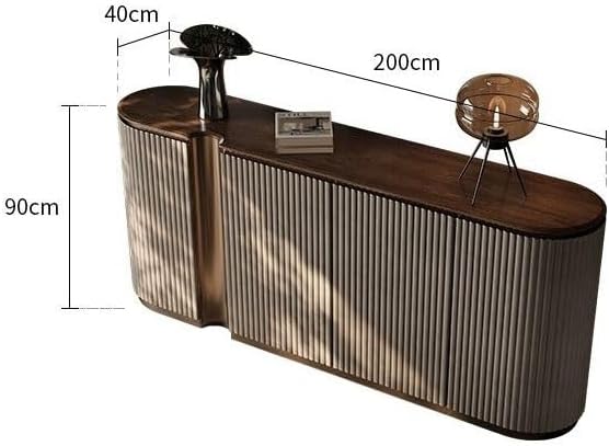 Entryway Cabinet Simple Black Walnut Dining Room Storage Living Wall Cabinet Entrance Decoration Furniture Suitable for Sideboard Storage Cabinet(200x40x90cm)