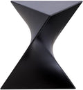 BOWERY HILL Contemporary Plastic Triangle End Table, Black Finish, 17 in H x 15.75 in W x 15.5 in D, Stackable Lightweight Design, Durable Versatile Stool or Side Table for Living Room or Bedroom