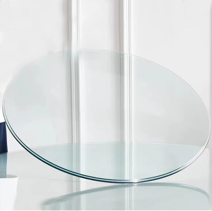 54" Inch Round Glass Table Top 0.36" Inch Thick Tempered Pencil Polished Edge Glass Table Top，for Dining Table, Coffee Table, Restaurant Table