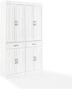 Maykoosh Pantry Cabinets - 2 Piece Kitchen Storage Organizer, White Finish
