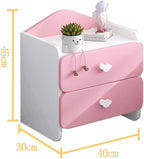 JSWHYBD Kids Nightstand，Mini Dresser，Night Stand with Drawers ，Side Table Modern Nightstand with Drawers Two Wood Bedside Table for Girls Pink and Blue DoubleLayer pink粉色