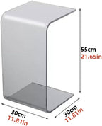 Acrylic Coffee Table, Side Table, Small Tea Table, Sofa Side Table, Small Bedside Table, Simple and Modern, Modern C-Shaped Acrylic Side Table(Brown,30 * 30 * 55cm)