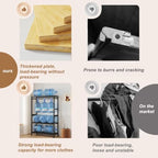 Wooden Clothes Rack with Shelves, Free Standing Bamboo Wardrobe on Wheels, Open Wardrobes for Bedroom, Versatile Garment Rail, Stylish Storage Solution