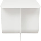 T-Shaped Metal End Table, Modern Side Table Accent Tables for Living Room, Bedroom, Office, No Assembly Required 15.7" W X 11.8" D X 15H (White)