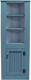 Sawdust City Small Wooden Corner Hutch (Old Williamsburg Blue)