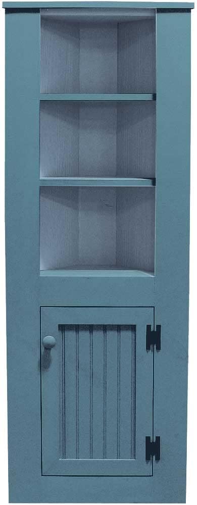 Sawdust City Small Wooden Corner Hutch (Old Williamsburg Blue)