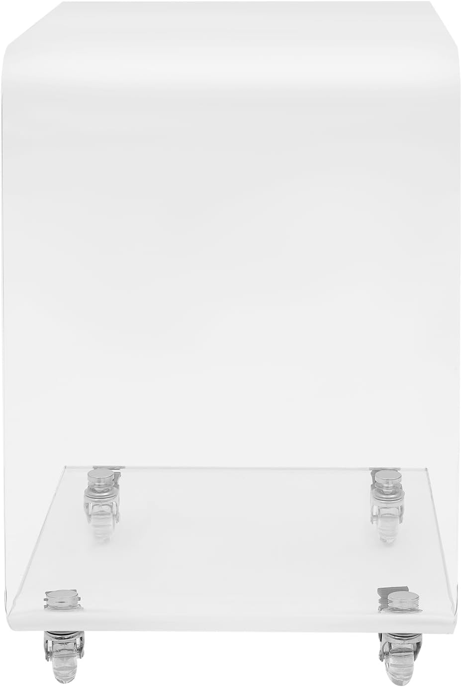 C-Shaped Side Table, Clear Acrylic Mobile End Table, 22 Inch Tall Snack Table with Wheels for Living Room, Study Room, Bedroom