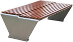 Outdoor Bench, Stainless Steel Park Chair Plastic Wood Leisure Backrest Seat Sun Protection Long Garden Benches for Outdoors
