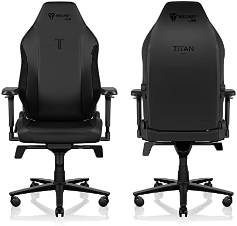 Secretlab Titan Evo Black Gaming Chair - Reclining, Ergonomic & Comfortable Computer Chair with 4D Armrests, Magnetic Head Pillow & 4-Way Lumbar Support - Black - Leatherette