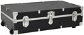 HomeStock Seaside Style Heavy Duty 31" Under Bed College Storage Trunk with Wheels & Lock, Latch Closure Type, 30" L x 8.25" W x 18.25" H, Ideal Camp Dorm Room Trunk Footlocker Antique Black