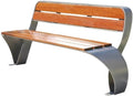 Outdoor Bench, Stainless Steel Outdoor Bench for Park, Garden - Backrest, 2-Seater Garden Bench