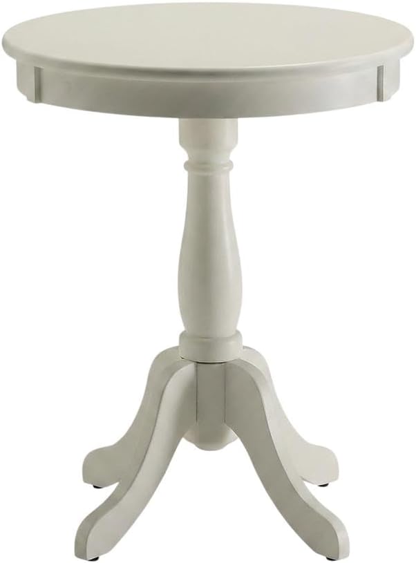 Furnifact White, Accent Side Table, Wood Engineered Wood Construction, Durable Home Design, Warm Stylish Finish, Quality Build for Home