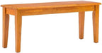 BOWERY HILL 44" Solid Rubberwood Dining Bench, Oak Finish, 18" Seat Height, Farmhouse Shaker Style, Durable Eco-Friendly Design, Entryway, Mudroom or Dining Room Seating