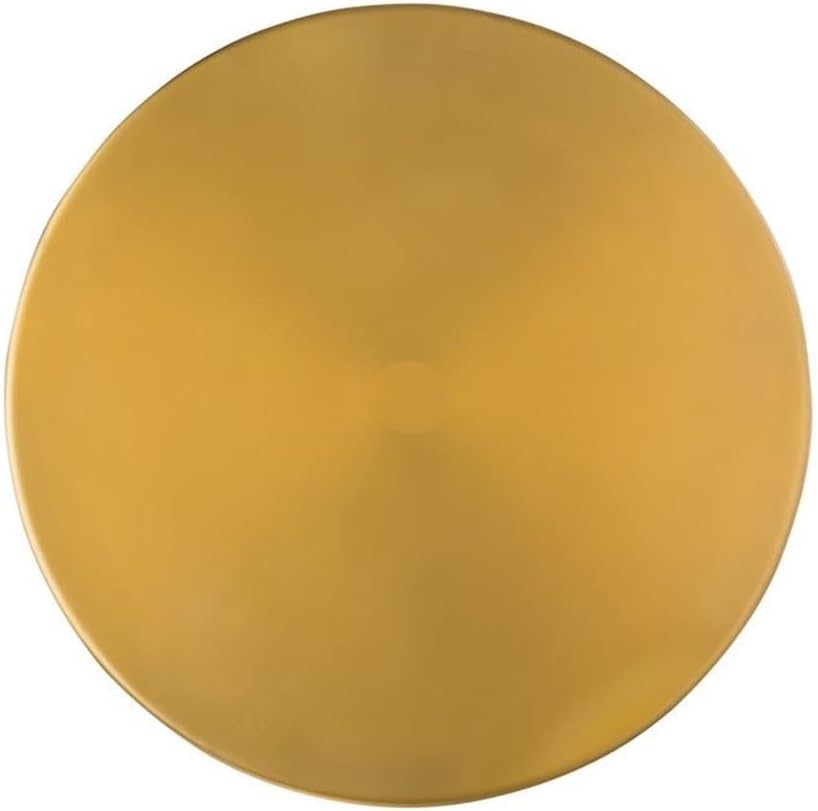 Pemberly Row 19" H Transitional Glass Side Table, Antique Brass Finish, Handcrafted Round Iron Top, Transparent Glass Base Design, Elegant Accent Table for Living Room Use, 17.2" W x 17.2" D