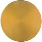 Pemberly Row 19" H Transitional Glass Side Table, Antique Brass Finish, Handcrafted Round Iron Top, Transparent Glass Base Design, Elegant Accent Table for Living Room Use, 17.2" W x 17.2" D