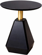 Round Wood Side Table, Coffee Nightstand Cocktail Drink Modern Accent Circle End Table, Wood Pedestal Base for Living Room, Bedroom, Small Spaces, Offices, Black