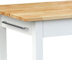 Casual Home Kitchen Island with Solid American Hardwood Top, Natural/White, 40" W (373-91)