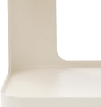 No Assembly Side Table, Modern 3-Tier Carbon Steel Side Table for Living Room Bedroom, Unique Geometric End Table Nightstand with Storage, Sturdy Sofa Table for Small Spaces (Cream White, Medium)