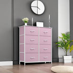 YITAHOME Fabric Dresser for Bedroom, Tall Storage Dresser with 8 Drawers, Black Dresser & Chest of Drawers, Storage Drawer Organizer for Closet, Bedroom, Living Room(Pink) | Black Dresser & Chest of Drawers, Storage Drawer Organizer, For Closet, Bedroom