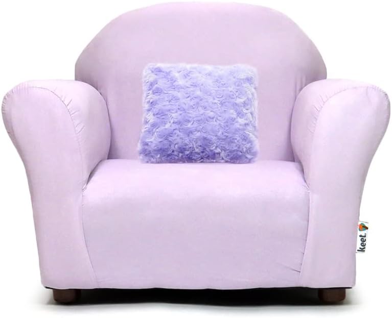 Plush Kids Chair with Soft Pillow – Durable Microsuede Upholstery, Padded Cushion, Wooden Frame, Easy to Clean, Ergonomic Design for Ages 2-5, Stylish & Cozy Chair for Playrooms & Bedrooms.