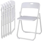White Plastic Folding Chairs with Metal Frame, 280 lbs Capacity | Foldable and Stackable, Indoor Outdoor Events, 6 Pack