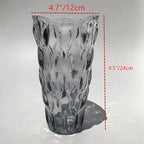 Unbreakable Flower Glass Vase 2.4lb 9.5inch Sparkle vase Bohemian Style, for Centerpieces,Kitchen,Office, Living Room,Wedding,Perfect Home Decor Glass Vase (Gradient Gray)