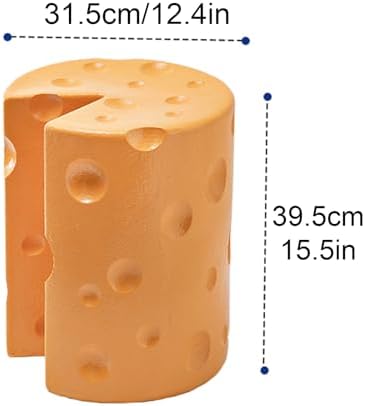 Cheese Shaped Resin Footrest Stool, Creative Cartoon Accent Seat for Bedroom Decor, Lightweight Garden Ottoman Side Table with Anti-Slip Base, Easy Care Home Furniture Accessory