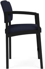 Lenox Steel Reception Waiting Room Hip Chair/Black Steel/Navy Blue