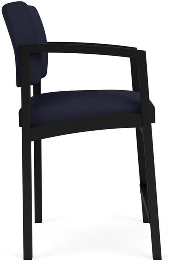 Lenox Steel Reception Waiting Room Hip Chair/Black Steel/Navy Blue