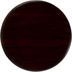 Beaumont Lane Traditional Round Wood Pedestal Side Table, 18" W x 28.5" H, Solid Mango Construction, Medium Brown Finish, Cabriole Legs, Turned Base, Living Room, Bedroom, or Office Accent Table