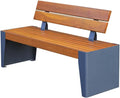 Patio Benches for Outdoors Leisure Seat Outdoor Rest Bench with Backrest Square Community Solid Wood Park Chair Garden Benches for Outdoors