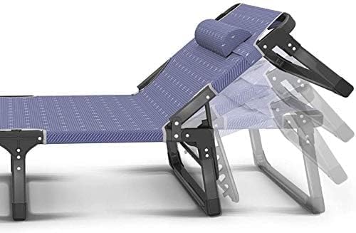 Outdoor Garden Lounge Chair Single Sunbed Household Siesta Deck Chair Office Nap Bed Portable Camp Bed(C)