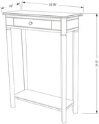 East at Main Solid Wood Console Table – 23.75” Wide Narrow Brown Entryway Table with Storage & Shelf – Rustic French Country Accent Table for Hallways, Foyers, Living Rooms and Small Spaces
