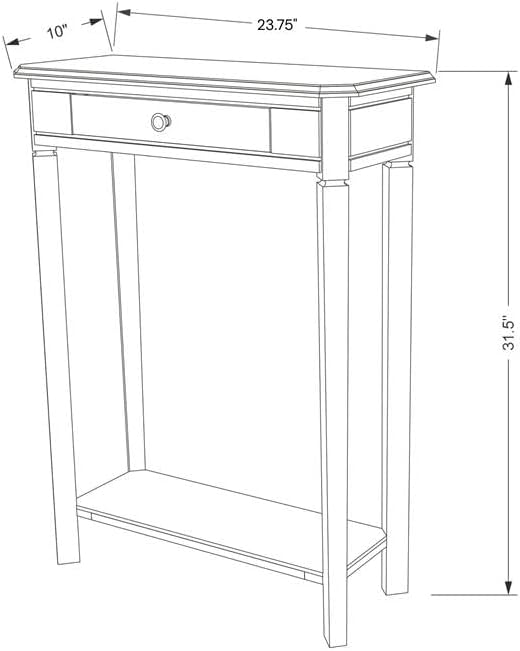 East at Main Solid Wood Console Table – 23.75” Wide Narrow Brown Entryway Table with Storage & Shelf – Rustic French Country Accent Table for Hallways, Foyers, Living Rooms and Small Spaces