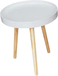 Totority Modern Mini Round Household Sofa Side Table White Small Nordic Style Round Accent Table for Living Room and Bedroom