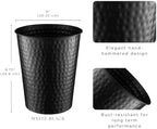 Monarch Abode Metal Bathroom Trash Can – Waste Basket for Bedroom, Office Desk, & Dorm, Hand Hammered, Durable Decorative Black Small Trash Can Bathroom Garbage Bin Wastebasket