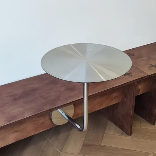 Wall-Mounted Stainless Steel Round Table, Space-Saving Hanging Table for Dining Nooks and Lounge Spaces, Minimalist Design for Compact Seating Areas
