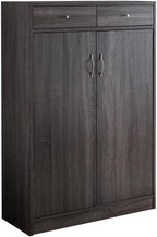 Vintage Rustic Shoe Cabinet, Two Door Storage Cabinet with Two Drawers, Fits 15 Pair of Shoes,for Kitchen Home