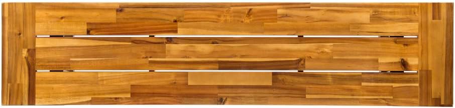 Acacia Wood Outdoor Dining Bench, Patio Backless Bench