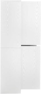 72" Tall Farmhouse Kitchen Pantry Cabinet, Curved Storage Cabinet with 3 Adjustable Shelves, 8 Door Shelves & Hidden Drawer for Kitchen Dining Bathroom (White)