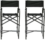 Impact Canopy Tall Folding Director's Chair, Heavy Duty, Set of 2 Chairs, Black